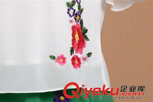 2014民族風(fēng)雪紡繡花短袖T恤Y9436原始圖片3