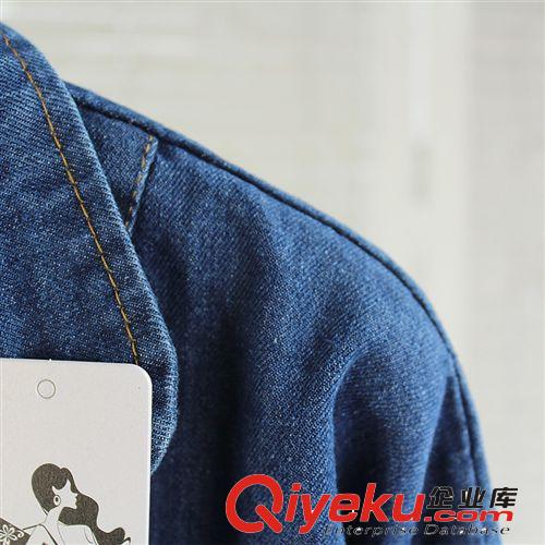 韓國(guó)代購(gòu)復(fù)古休閑翻領(lǐng)寬松時(shí)尚牛仔外套原始圖片3