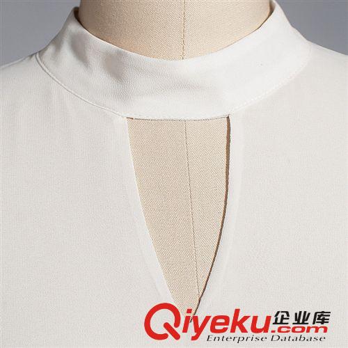 2014春夏新品 gd優(yōu)雅氣質(zhì)白色雪紡大擺連衣裙 拖地長(zhǎng)裙原始圖片3