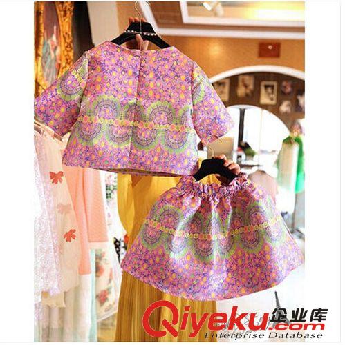 韓國(guó)代購(gòu)女裝歐洲站復(fù)古時(shí)尚圓領(lǐng)高腰娃娃衫蓬蓬女連衣裙套裝原始圖片3