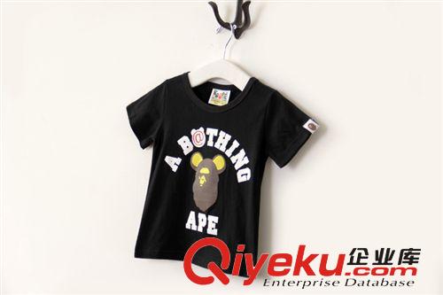 ape12夏季新款外貿(mào)童裝 猿人頭日系休閑女童男童短袖純棉T恤批發(fā)