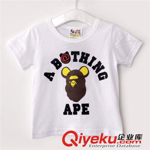 ape12夏季新款外貿(mào)童裝 猿人頭日系休閑女童男童短袖純棉T恤批發(fā)