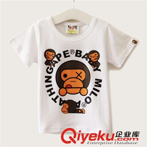 ape26夏季新款外貿(mào)童裝大猴子 原單品質(zhì)休閑女童短袖純棉T恤爆款
