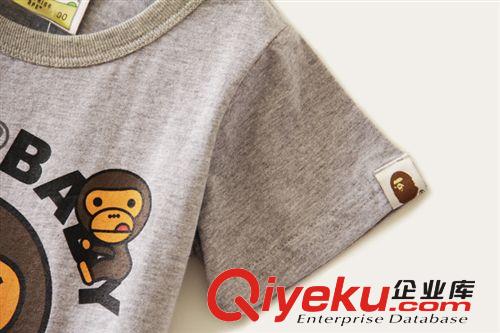 ape26夏季新款外貿(mào)童裝大猴子 原單品質(zhì)休閑女童短袖純棉T恤爆款