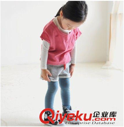 外貿韓版童裝批發 2014秋款女童拉架點點兒童打底休閑長褲原始圖片2