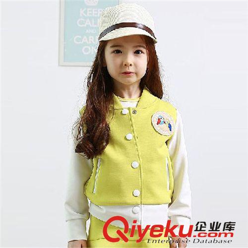 2014新款韓版秋款新品 黃色貓頭鷹棒球服長袖童外套 量大從優(yōu)原始圖片3