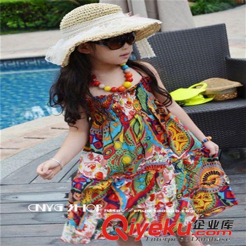 2014女童夏季連衣裙 沙灘中長款裙子海邊寶寶吊帶連衣裙 清倉價原始圖片2