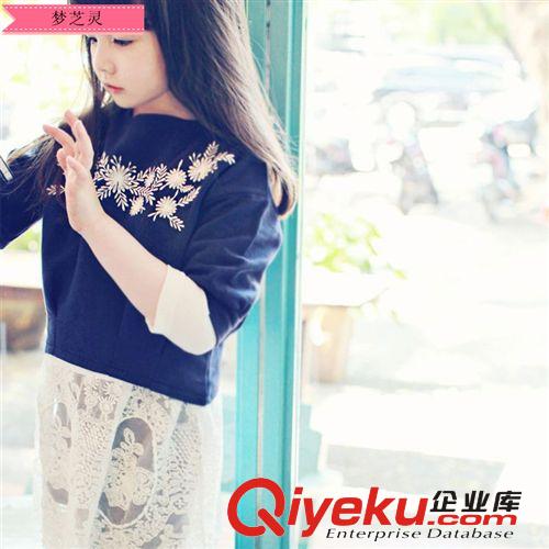 秋裝上市 佛山品質(zhì)童裝 高領(lǐng)純棉飛袖韓版女童 童T恤1548