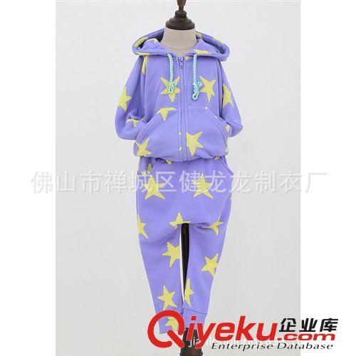 佛山童裝產業地帶  秋裝新款休閑風 純棉星星女童套裝MZ1506原始圖片3