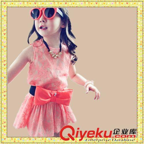 夢芝靈！蕾絲花網(wǎng)女童連裙新品 韓國外貿(mào)童裙 品質(zhì)童裝1401原始圖片2