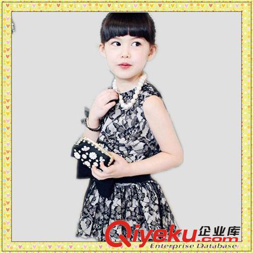 夢芝靈！蕾絲花網(wǎng)女童連裙新品 韓國外貿(mào)童裙 品質(zhì)童裝1401原始圖片3