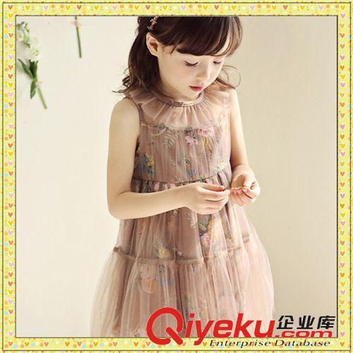 夢芝靈！品質童裝夏款新品童裙 印花網紗女童連衣裙新品1376原始圖片2
