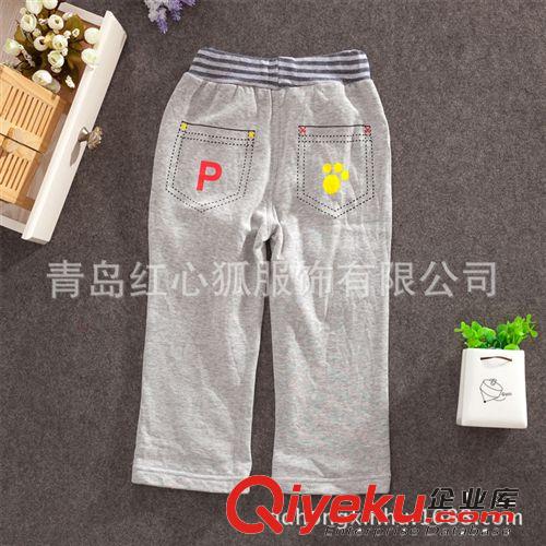 廠家直銷秋新款童褲批發(fā) 兒童可愛四個(gè)口袋毛圈童裝運(yùn)動(dòng)休閑套褲