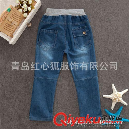 廠家直銷外貿(mào)秋季新款男女童褲子批發(fā) 韓版兒童運(yùn)動休閑牛仔褲裝原始圖片2
