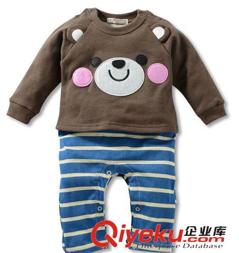 優(yōu)衣尚 2014秋nissen小熊哈衣 爆款刺繡連身衣 嬰幼兒爬服批發(fā)原始圖片2