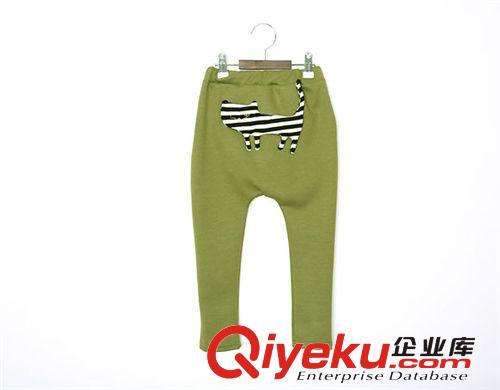 青島產(chǎn)地童裝批發(fā) 2014秋款小貓兒童哈倫褲 韓單百搭可愛童褲原始圖片3