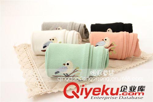 C707新款韓版外貿童裝批發 純棉精美 刺繡小鳥打底童褲 廠家直批原始圖片3