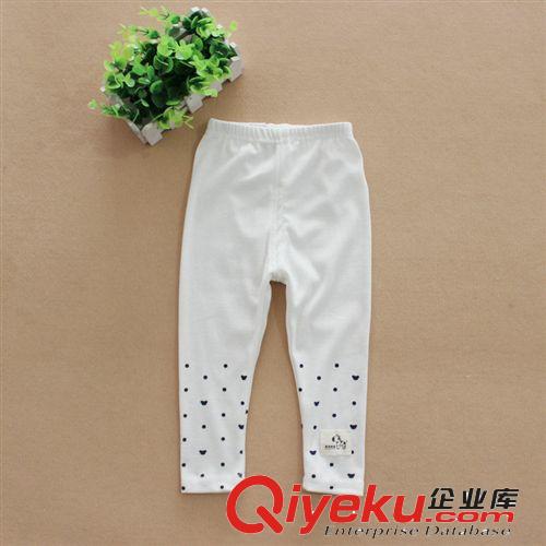 外貿(mào)童裝 韓版純棉女童圓點打底褲 秋款新品休閑糖果色兒童打底褲原始圖片2
