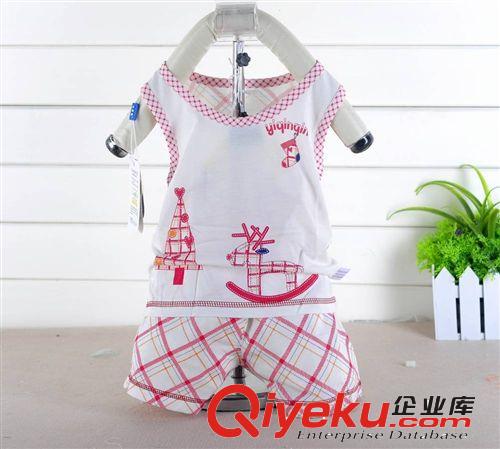 2014新款zp依親親竹纖維寬肩套嬰幼兒卡通背心短袖套裝透氣吸汗原始圖片2