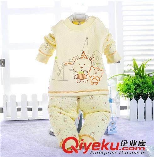 2014年童裝秋裝嬰幼錦友童趣樂園保暖套裝  肩扣保暖套裝批發(fā)原始圖片3