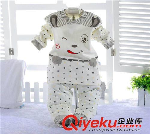 2014新款童內(nèi)衣伊葉子純棉小狗肩扣內(nèi)衣套裝 童內(nèi)衣套裝原始圖片3
