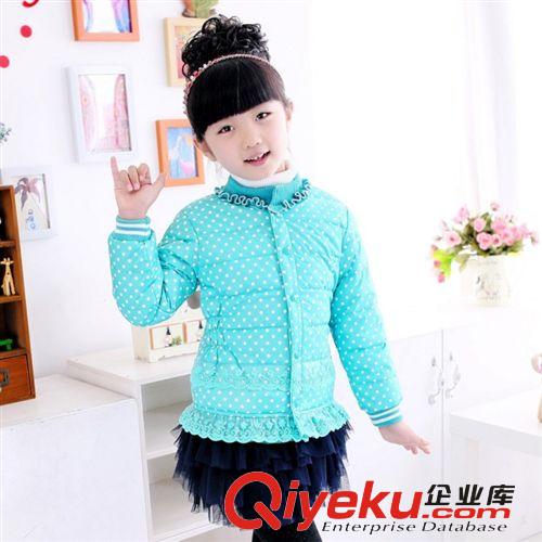 【新品快訂】新款女兒童羽絨服批發(fā)蕾絲波點(diǎn)優(yōu)質(zhì)外貿(mào)保暖童羽絨服