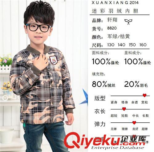 廠家直銷2014冬季保暖中大男童羽絨內(nèi)膽批發(fā)優(yōu)質(zhì)內(nèi)穿迷彩內(nèi)膽原始圖片2