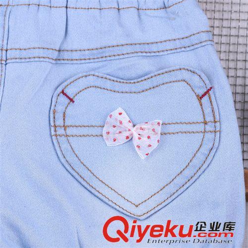 潮寶童裝批發(fā) 2014夏季款新款時(shí)尚牛仔褲可愛韓版女童熱褲