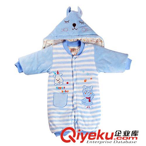 秋冬嬰兒連體棉衣天鵝絨連體衣寶寶保暖哈服嬰兒爬服現(xiàn)貨