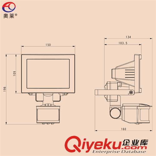 AUROLITE/奧萊 RP150WE-LED6C-3智能節(jié)能LED紅外感應墻壁泛光燈