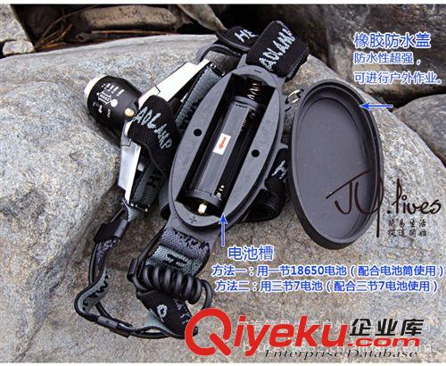 強光伸縮調焦頭燈 CREE Q5頭燈 18650頭燈 兩用三檔充電調光頭燈原始圖片2