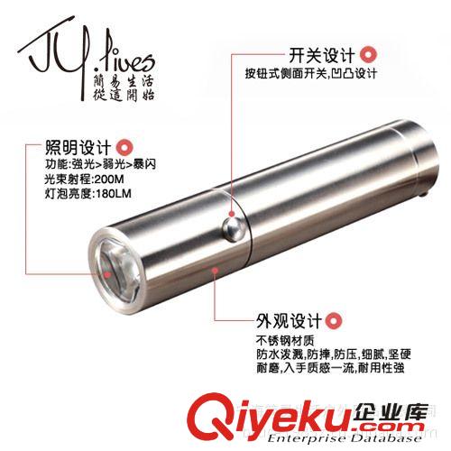 廠家直銷  C33不銹鋼手電筒 強光防水手電筒 照玉18650手電筒原始圖片3