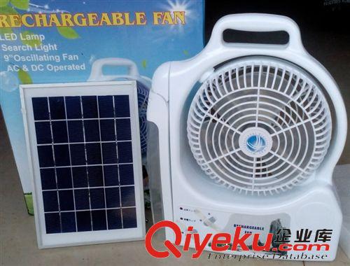 tj新款12寸太陽能充電風扇帶應急燈手電筒充電式臺燈充電風扇