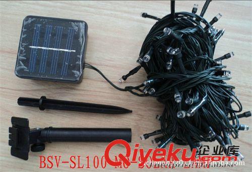 供应太阳能LED灯串|100LED白色圣诞灯串BSV-SL100-MO-SOLAR