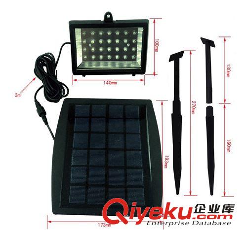 太陽能泛光燈28LED投光燈 6V 2.5W太陽能板充電 投光燈原始圖片3