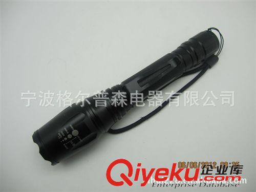 廠家熱銷T6戶外強光五檔變焦鋁合金手電筒 防身強光手電筒原始圖片2