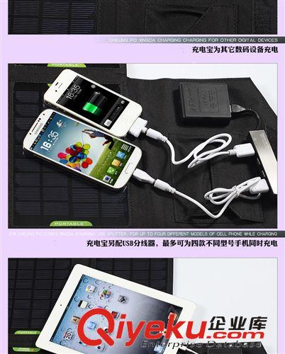 廠家出口21W高轉化率可折疊太陽能充電包 21穩壓太陽能充電包原始圖片2