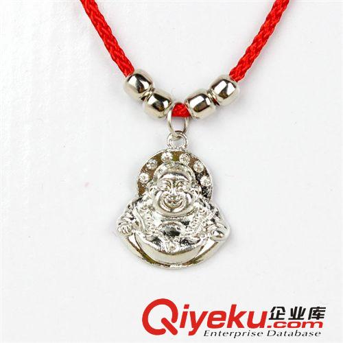 tj批發 彌勒佛項鏈男女辟邪紅繩合金含鉆項鏈網店贈品2元店貨源原始圖片2