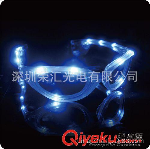 LED發光眼鏡 晚會助威道具 舞會用品 自行車狀發光眼鏡原始圖片3
