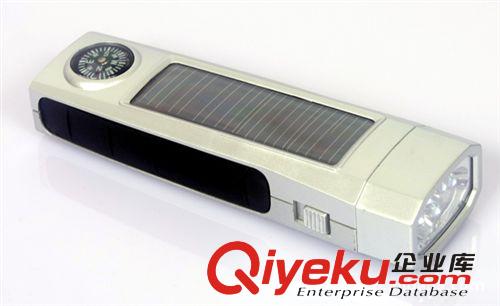 手電筒 太陽能手電筒 LED手電筒  帶指南針太陽能手電筒