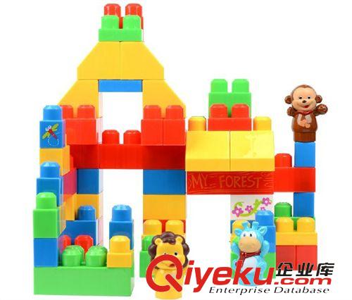 十一月份新品 早教寶寶啟蒙益智塑料兒童創(chuàng)意玩具diy 森林動物積木 50236原始圖片2