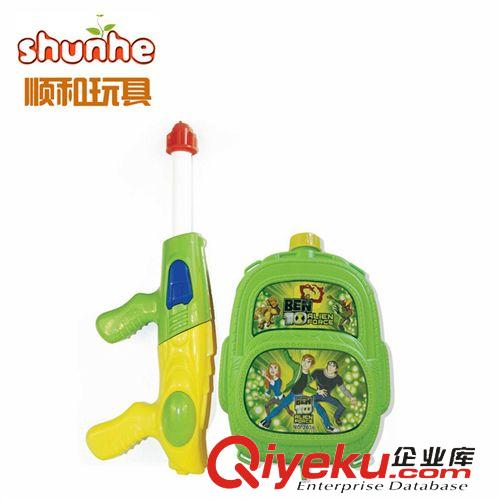 夏季玩具 {zx1}  ben10背包+水槍套裝 三頭噴水書包背包 氣壓水槍 2款混裝