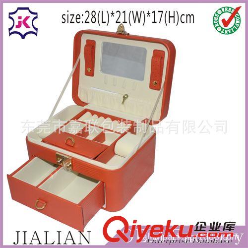 珠寶首飾盒 工廠訂做高檔塑膠胚皮革材質(zhì)珠寶箱 多層多功能翻蓋珠寶首飾箱原始圖片2