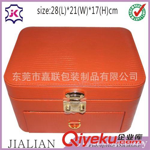 珠寶首飾盒 工廠訂做高檔塑膠胚皮革材質(zhì)珠寶箱 多層多功能翻蓋珠寶首飾箱原始圖片3