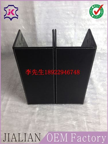 辦公皮具產(chǎn)品 gd耐看黑色仿皮單層gd辦公用文件夾 皮質(zhì)MDF木質(zhì)文件夾定制