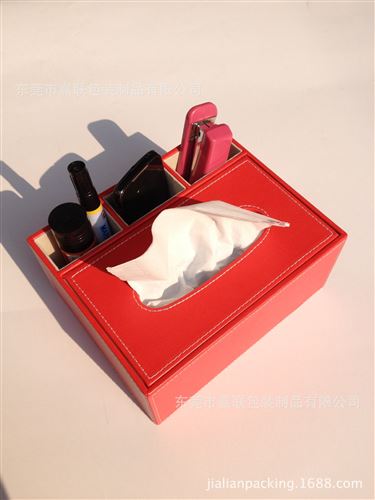 茶葉包裝盒|gd茶葉禮品包裝盒 紅色多功能客廳紙巾盒 gd皮革家居抽紙收納盒 皮質紙巾盒訂做原始圖片2