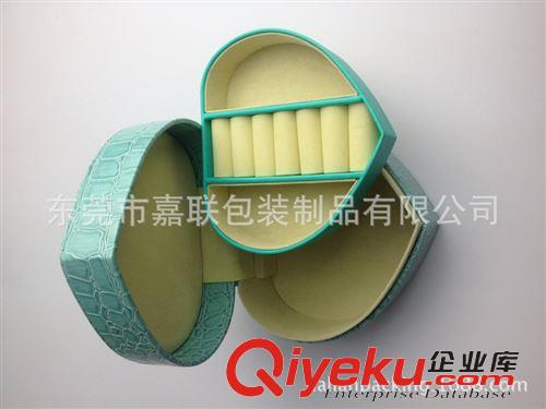 東莞塑膠手表盒|塑膠手表盒工廠 工廠促銷禮品珠寶首飾包裝盒 綠色多層鱷魚紋皮革珠寶首飾盒訂做原始圖片3
