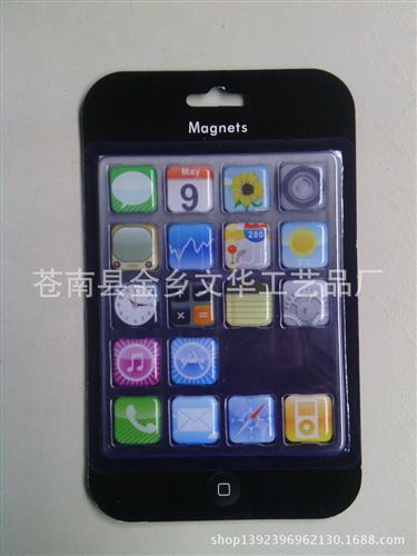 冰箱貼 蘋果冰箱貼 iphone冰箱貼 水晶滴膠冰箱貼