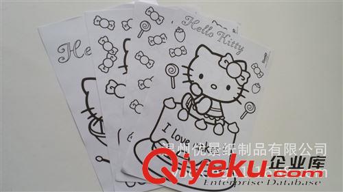 貼紙本、便簽系列 廠家供應(yīng)hello kitty 兒童卡通 平面填色繪圖本 外貿(mào)出口繪畫本原始圖片3