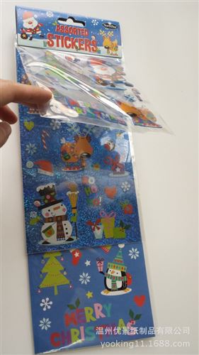 圣誕系列 圣誕系列 鐳射不干膠貼紙 圣誕貼紙組合 品質(zhì)gd 可來樣設(shè)計生產(chǎn)原始圖片2